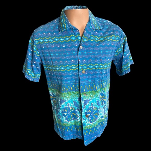 Vintage Andrade Waikiki Hawaiian Aloha Soft Cotton Fits Medium - Picture 2 of 7